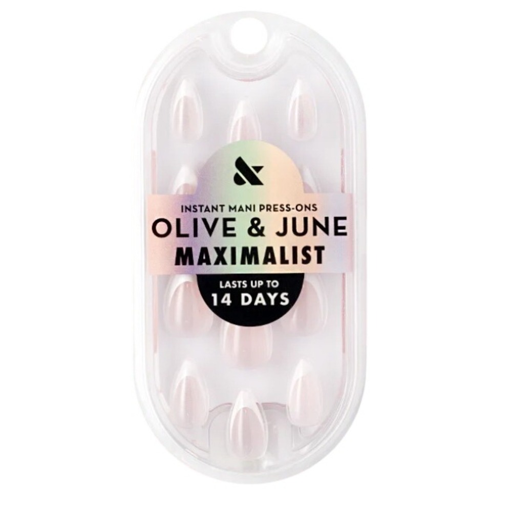 Olive and June Maximalist Instant Mani Press-On Nails Sharp French Stiletto Med